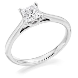 Platinum 950 GIA Certified Princess Cut Diamond Engagement Ring with Pretty Setting
