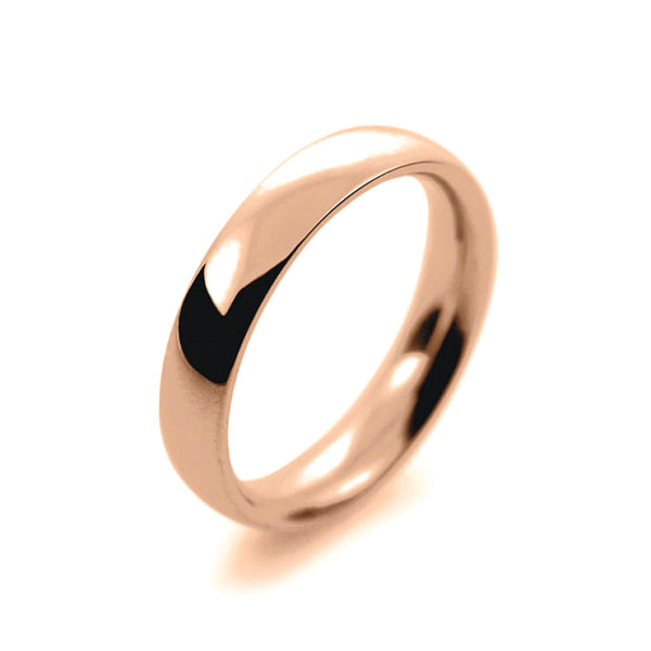 Ladies 4mm 9ct Rose Gold Court Shape Heavy Weight Wedding Ring