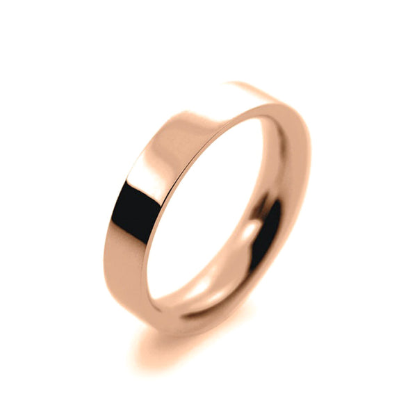 Ladies 4mm 9ct Rose Gold Flat Court Shape Heavy Weight Wedding Ring