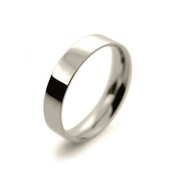 Ladies 4mm 9ct White Gold Flat court Shape Light Weight Wedding Ring