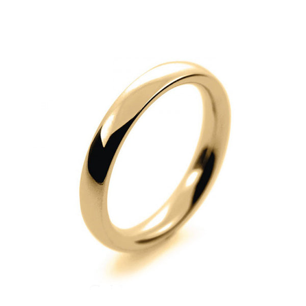 Ladies 3mm 9ct Yellow Gold Court Shape Heavy Weight Wedding Ring