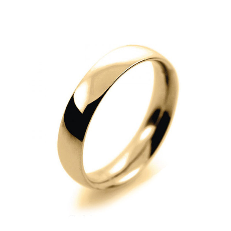 Ladies 4mm 9ct Yellow Gold Court Shape Medium Weight Wedding Ring
