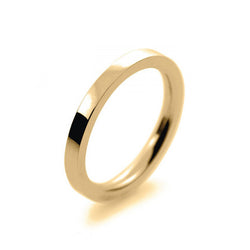 Ladies 2mm 9ct Yellow Gold Flat Court Shape Heavy Weight Wedding Ring