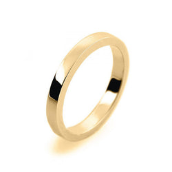 Ladies 2mm 9ct Yellow Gold Flat Shape Heavy Weight Wedding Ring