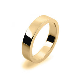Ladies 4mm 9ct Yellow Gold Flat Shape Heavy Weight Wedding Ring