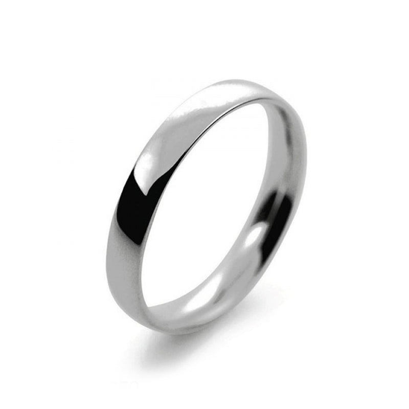 Ladies 3mm Platinum 950 Court Shape Light Weight Wedding Ring