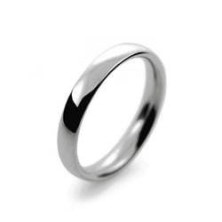 Ladies 3mm Platinum 950 Court Shape Medium Weight Wedding Ring