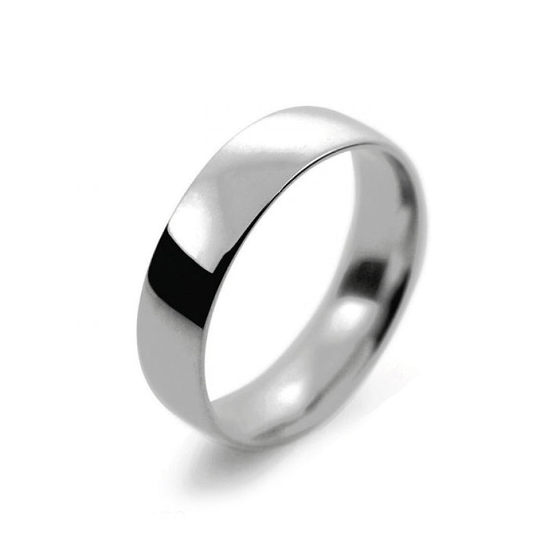Ladies 5mm Platinum 950 Court Shape Light Weight Wedding Ring