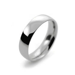 Ladies 5mm Platinum 950 Court Shape Medium Weight Wedding Ring