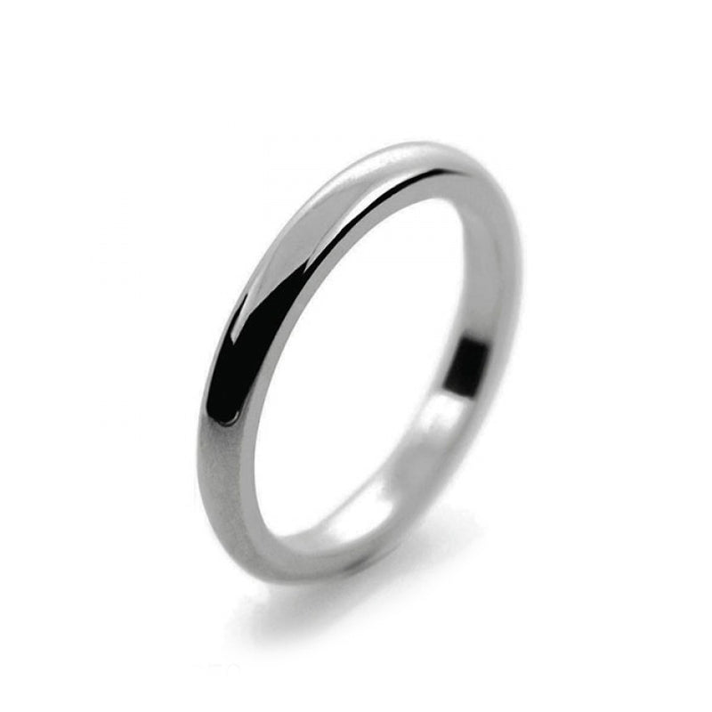 Ladies 2mm Platinum 950 D Shape Heavy Weight Wedding Ring
