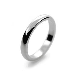 Ladies 2.5mm Platinum 950 D Shape Medium Weight Wedding Ring