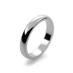 Ladies 3mm Platinum 950 D Shape Medium Weight Wedding Ring
