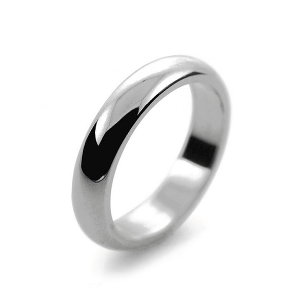 Ladies 4mm Platinum 950 D Shape Heavy Weight Wedding Ring