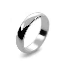 Ladies 4mm Platinum 950 D Shape Medium Weight Wedding Ring