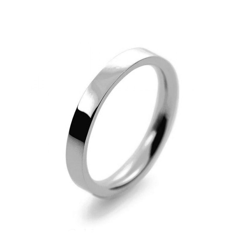 Ladies 2.5mm Platinum 950 Flat Court shape Medium Weight Wedding Ring