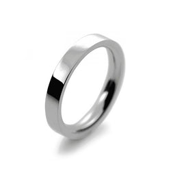 Ladies 3mm Platinum 950 Flat Court shape Heavy Weight Wedding Ring