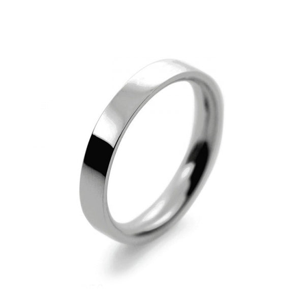 Ladies 3mm Platinum 950 Flat Court shape Medium Weight Wedding Ring