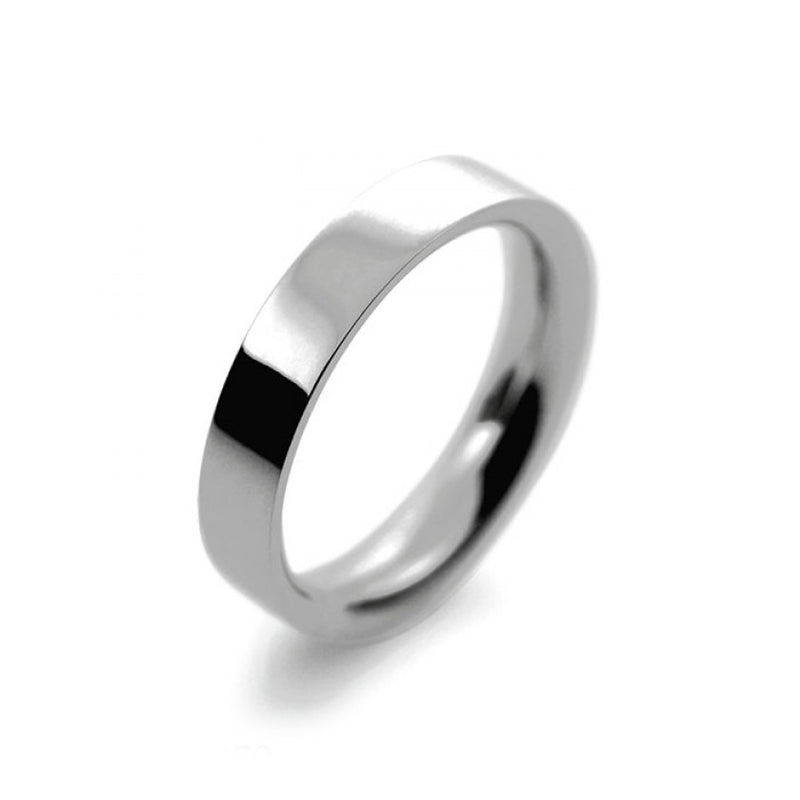 Ladies 4mm Platinum 950 Flat Court shape Heavy Weight Wedding Ring