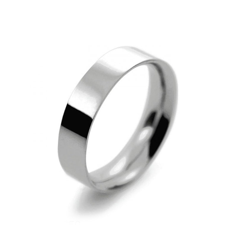 Ladies 5mm Platinum 950 Flat Court shape Medium Weight Wedding Ring