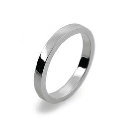 Ladies 2mm Platinum 950 Flat shape Heavy Weight Wedding Ring
