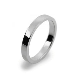 Ladies 2.5mm Platinum 950 Flat shape Medium Weight Wedding Ring