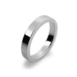 Ladies 3mm Platinum 950 Flat shape Heavy Weight Wedding Ring
