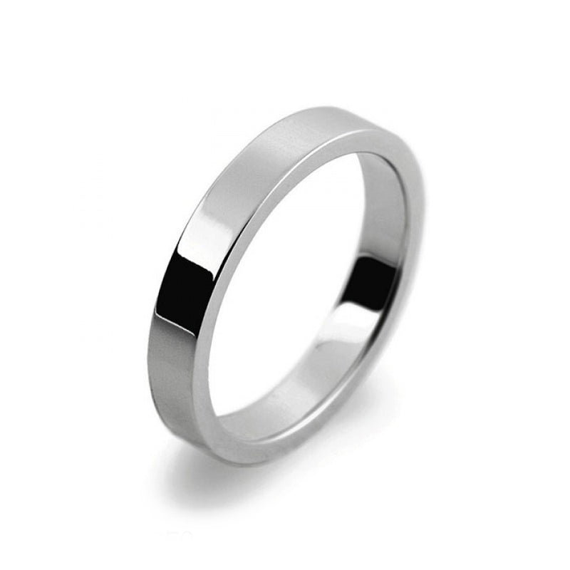 Ladies 3mm Platinum 950 Flat shape Medium Weight Wedding Ring