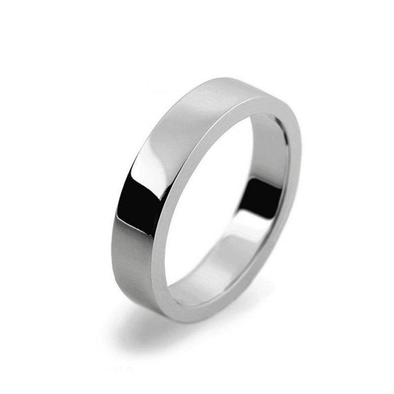 Ladies 4mm Platinum 950 Flat shape Heavy Weight Wedding Ring
