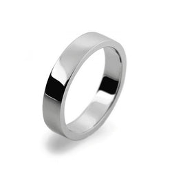 Ladies 4mm Platinum 950 Flat shape Medium Weight Wedding Ring