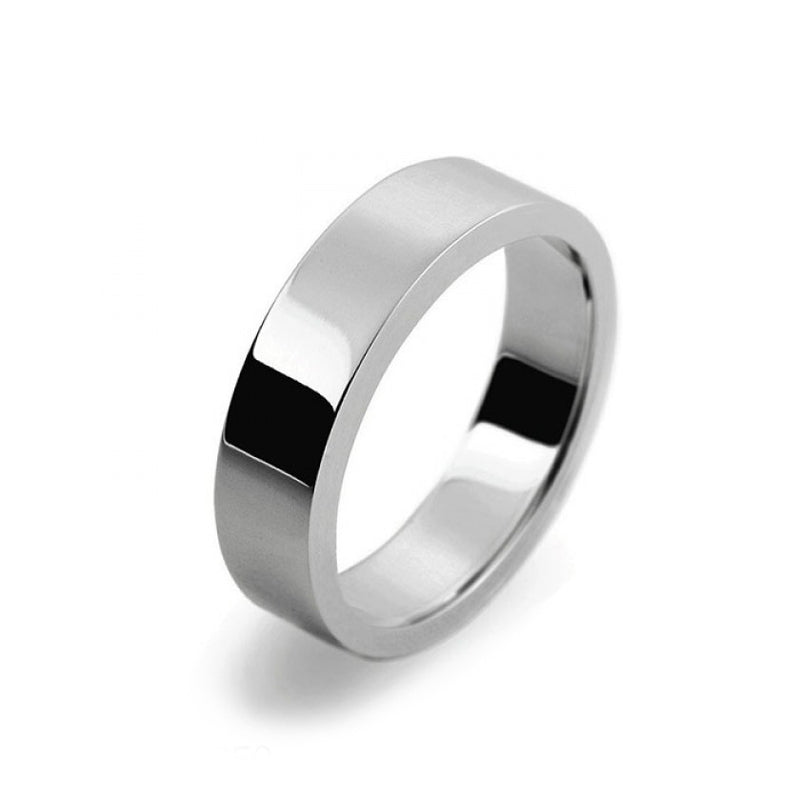 Ladies 5mm Platinum 950 Flat shape Heavy Weight Wedding Ring