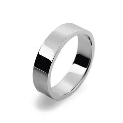 Ladies 5mm Platinum 950 Flat shape Medium Weight Wedding Ring