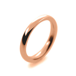 Ladies 2mm 18ct Rose Gold Court Shape Heavy Weight Wedding Ring
