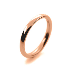 Ladies 2mm 18ct Rose Gold Court Shape Medium Weight Wedding Ring