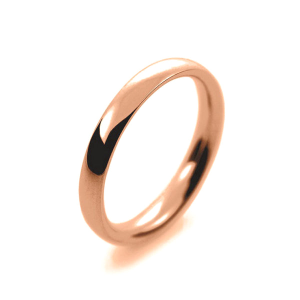 Ladies 2.5mm 18ct Rose Gold Court Shape Medium Weight Wedding Ring