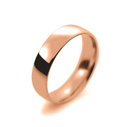 Ladies 5mm 18ct Rose Gold Court Shape Light Weight Wedding Ring
