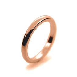 Ladies 2mm 18ct Rose Gold D Shape Heavy Weight Wedding Ring