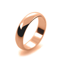 Ladies 5mm 18ct Rose Gold D Shape Medium Weight Wedding Ring
