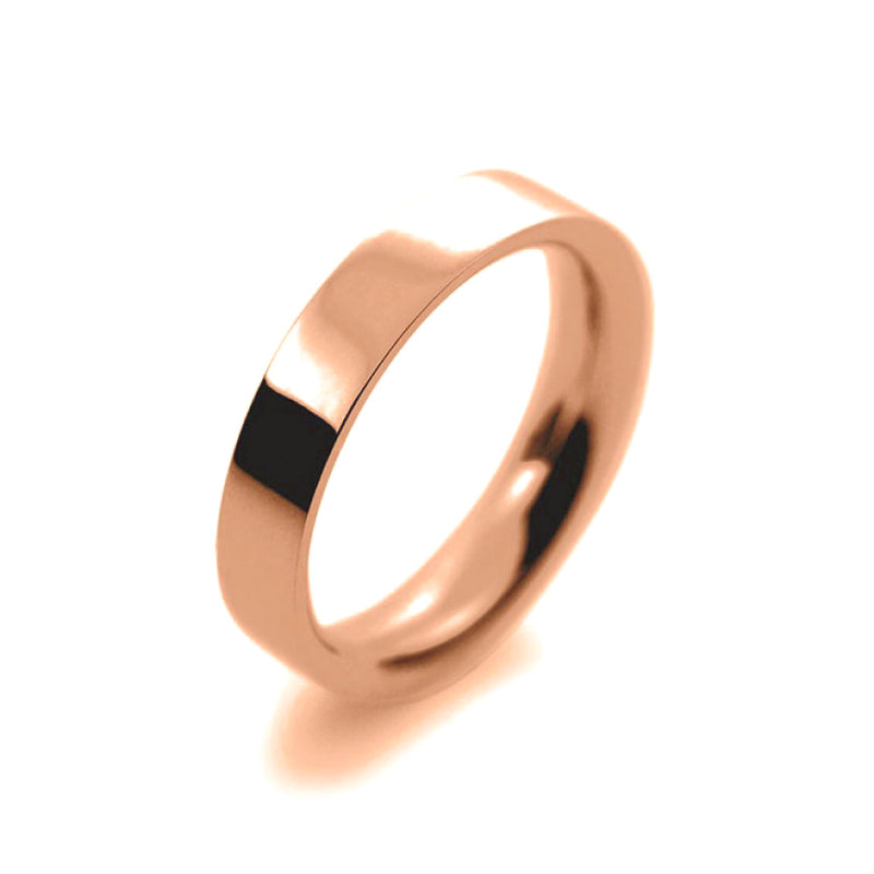 Ladies 4mm 18ct Rose Gold Flat Court shape Heavy Weight Wedding Ring