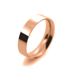 Ladies 5mm 18ct Rose Gold Flat Court shape Medium Weight Wedding Ring