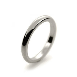 Ladies 2mm 18ct White Gold D Shape Heavy Weight Wedding Ring