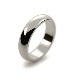 Ladies 5mm 18ct White Gold D Shape Heavy Weight Wedding Ring