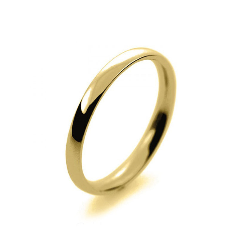 Ladies 2mm 18ct Yellow Gold Court Shape Light Weight Wedding Ring