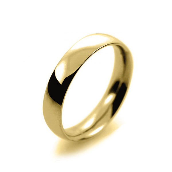Ladies 4mm 18ct Yellow Gold Court Shape Medium Weight Wedding Ring