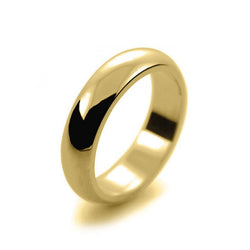Ladies 5mm 18ct Yellow Gold D Shape Heavy Weight Wedding Ring