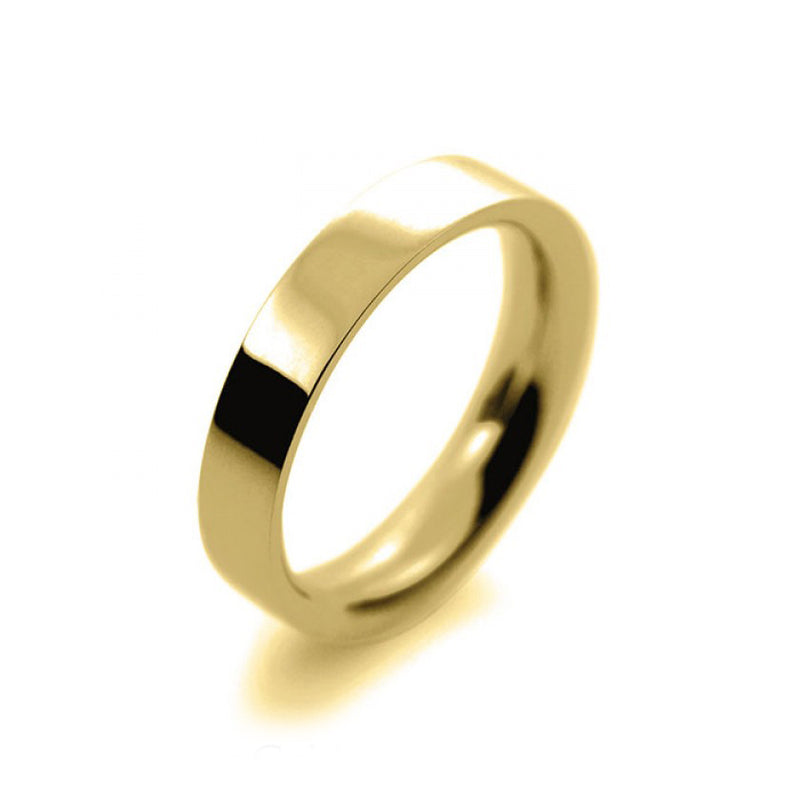 Ladies 4mm 18ct Yellow Gold Flat Court shape Heavy Weight Wedding Ring