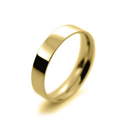 Ladies 4mm 18ct Yellow Gold Flat Court shape Light Weight Wedding Ring