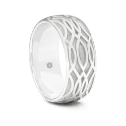 Mens Palladium 500 Court Shape Wedding Ring With Open Weave Pattern