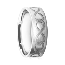 Mens Platinum 950 Wedding Ring With Interlinked Infinity Symbols