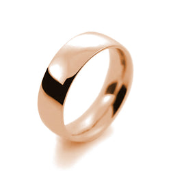 Mens 7mm 9ct Rose Gold Court Shape Light Weight Wedding Ring