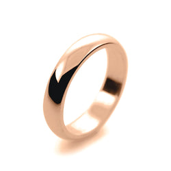 Mens 4mm 9ct Rose Gold D Shape Medium Weight Wedding Ring